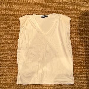 Blank nyc shoulder padded sleeveless white tank. S. Never worn